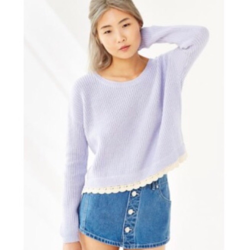 Urban Outfitters cropped pastel purple sweater
